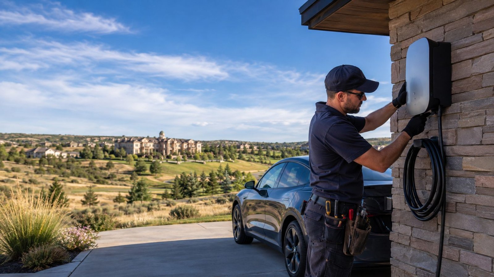 EV charger installation in Highlands Ranch, CO